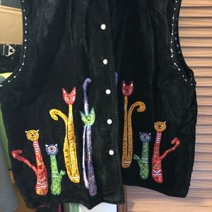 Dress Barn Velvet Kitty Vest